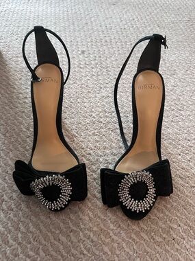 Suede Crystal Embellishments Sandals